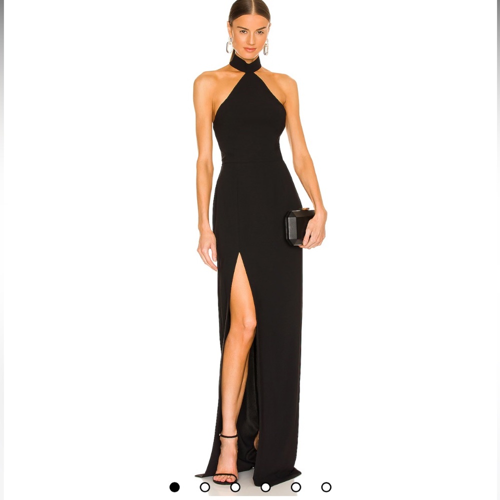 REVOLVE “THE GOWN” BLACK SLIT DRESS - Picture 3 of 8